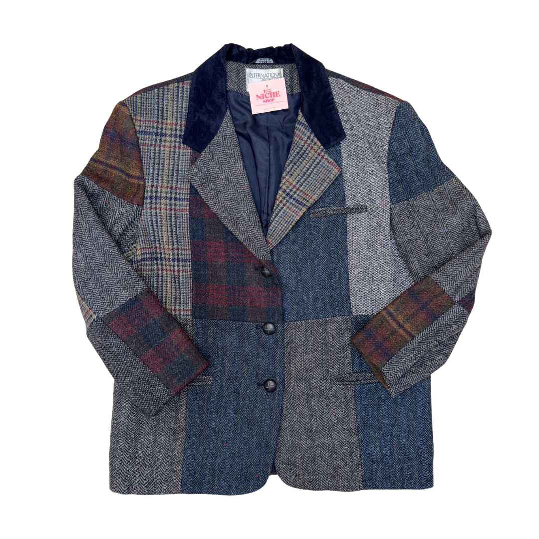 International Scene Mixed Plaid Blazer