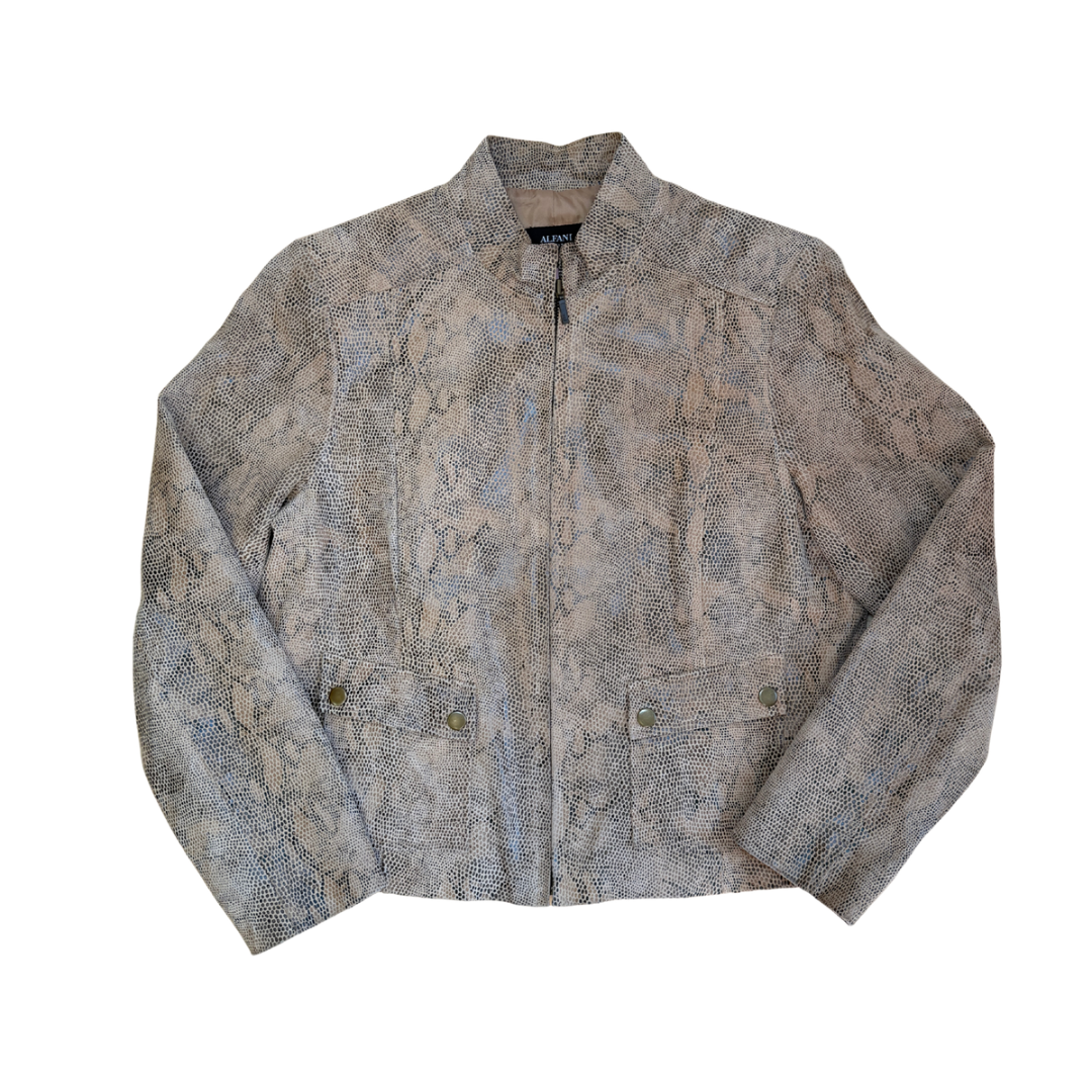 Alfani Snake Print Leather Jacket