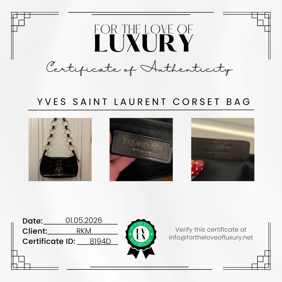 YSL Black Patent Corset Bag