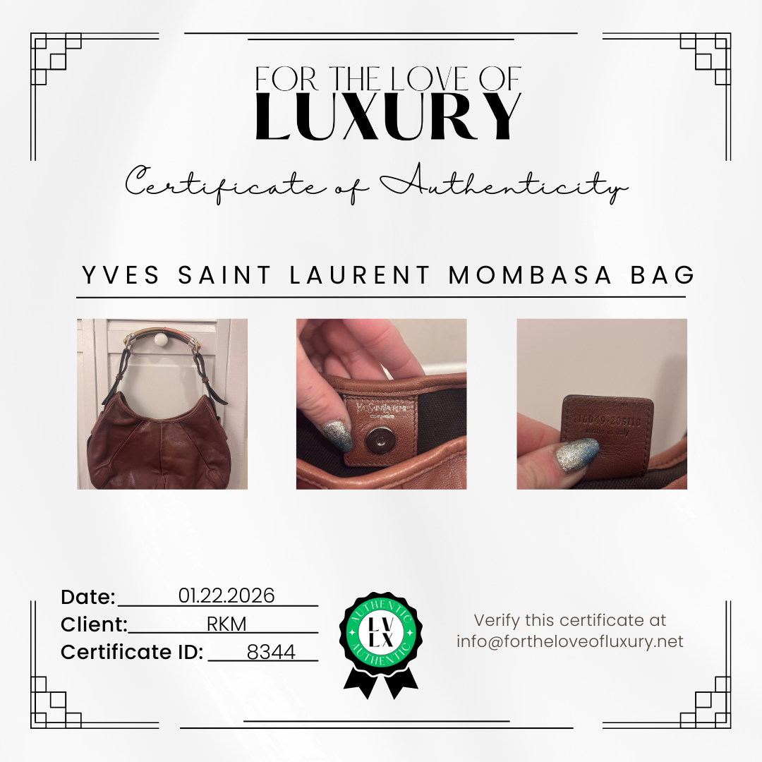 YSL Brown Leather Mombasa Bag