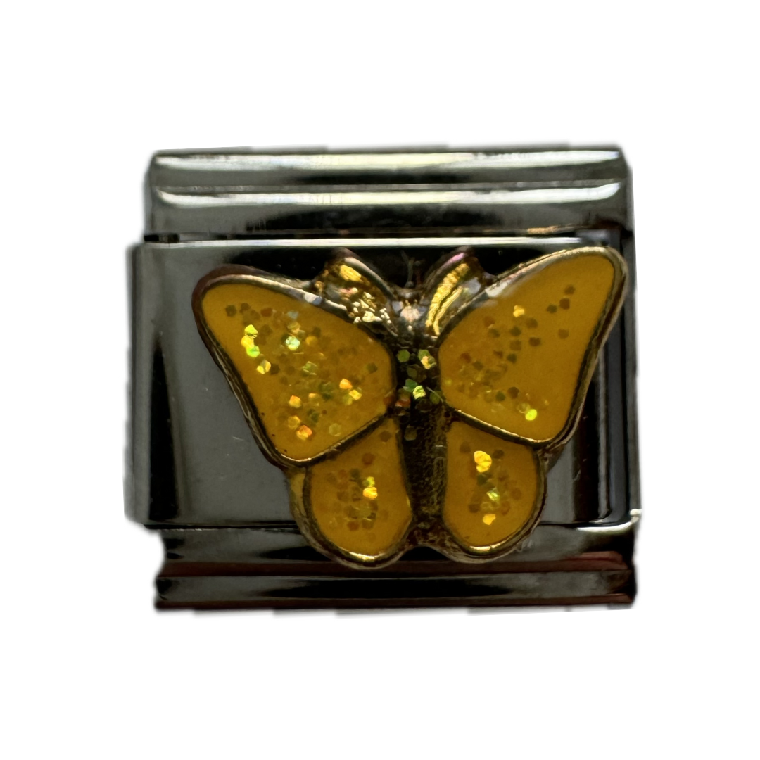 Yellow Butterfly Italian Charm