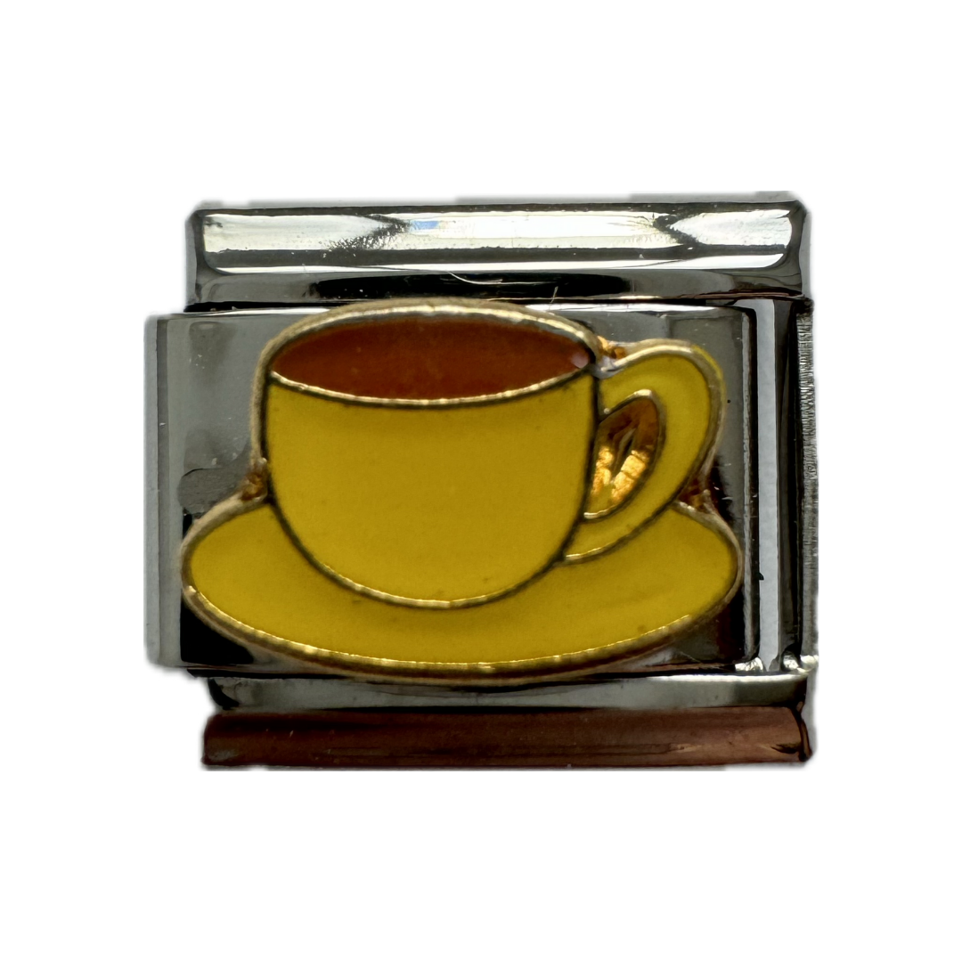 Yellow Coffee Cup Italian Charm