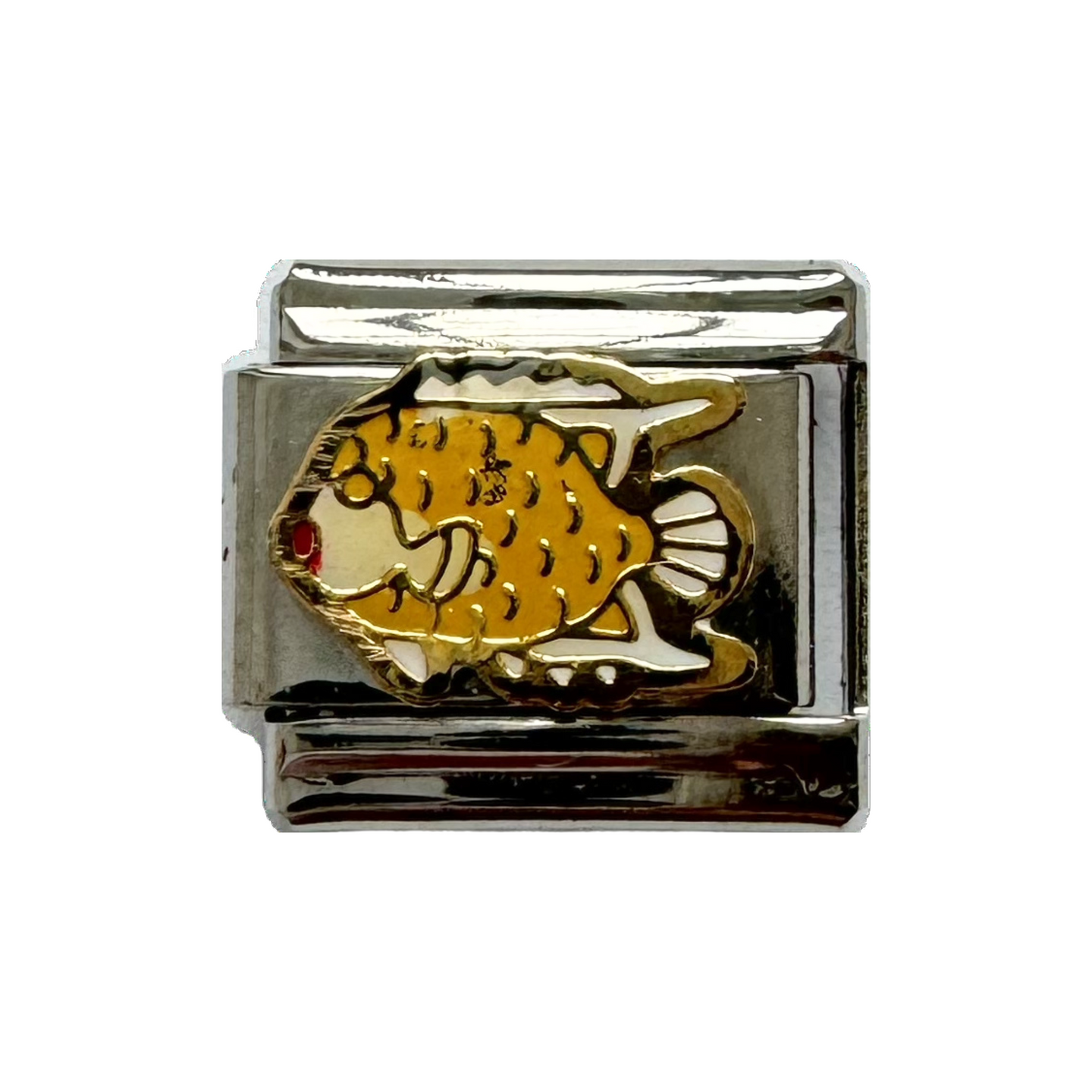 Yellow Tropical Fish Italian Charm