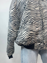 Load image into Gallery viewer, Clio Silk Zebra Puffer Jacket
