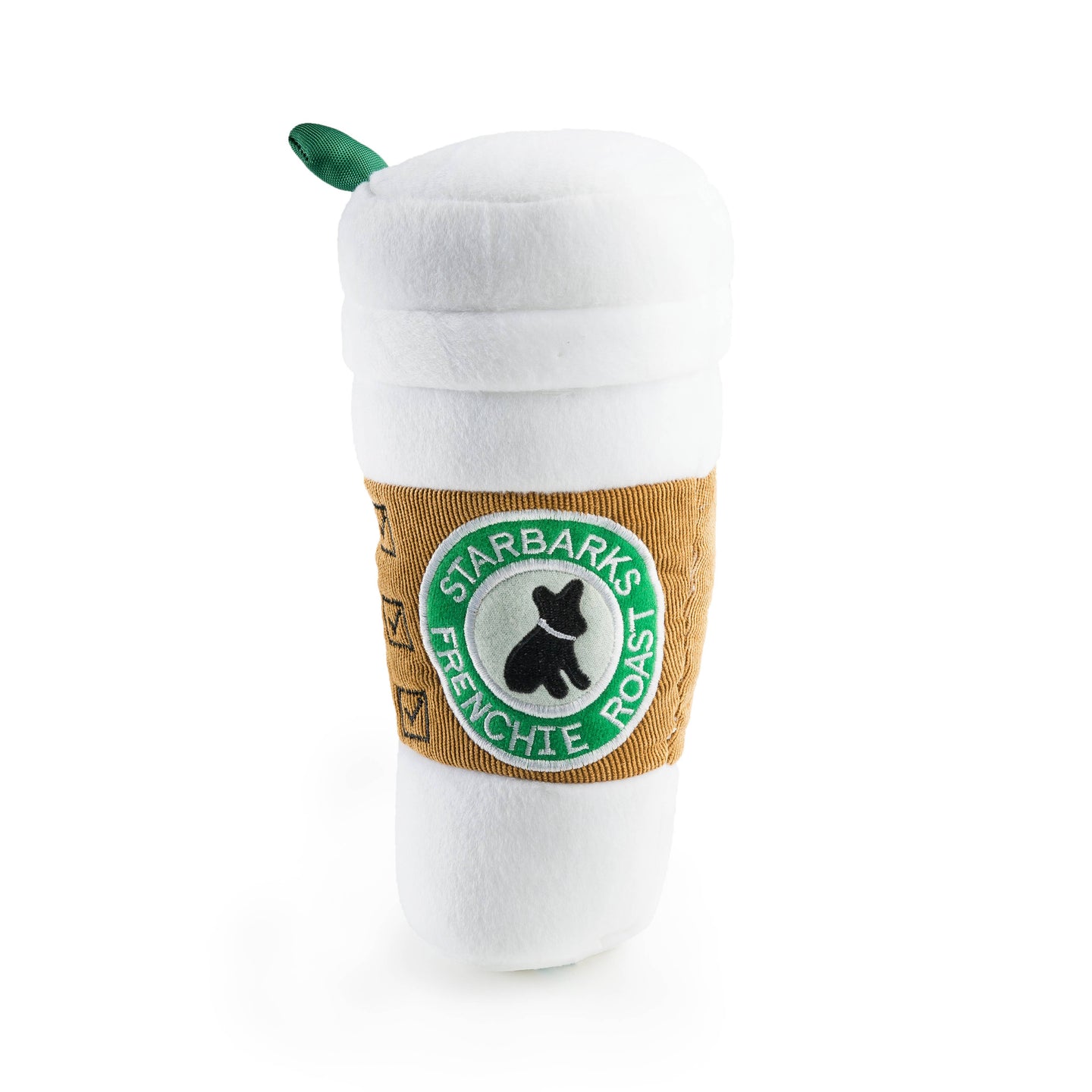 NEW Starbarks Coffee Cup W/ Lid Squeaker Dog Toy: Large
