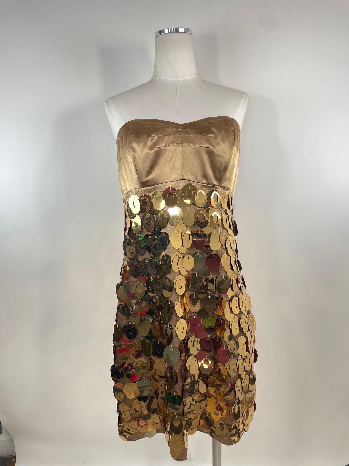 Express Gold Sequin Dress